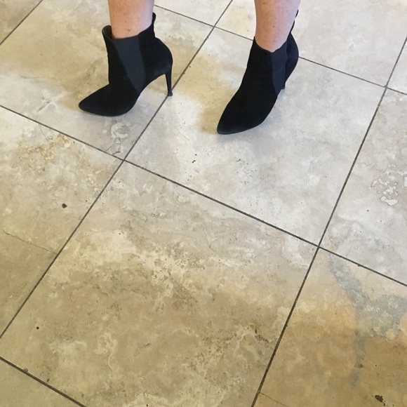 Black real suede heeled boots - Picture 5 of 5